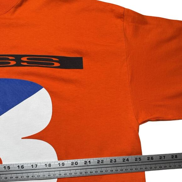 Vintage 1990s Boss By I.G. Design Spell Out Graphic Baggy Orange T-Shirt 2XL - Picture 3 of 6